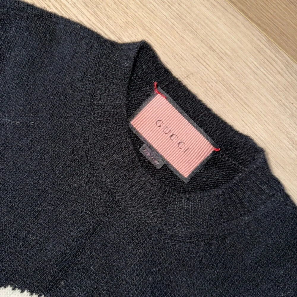 Gucci Wool Black and White Skull Crew Neck Sweater - Picture 3 of 8